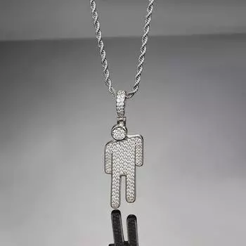 Мультяшный кулон с кривой головой + цепочка