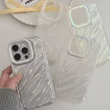 Мультяшный лазерный волнистый нескользящий блестящий противоударный чехол для Iphone 11 12 Promax 14 Pro Max 13promax Высококлассный чехол для телефона Conque For iphone 14pro