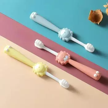 Мультяшный лев Детская мягкая зубная щетка для чистки полости рта Бытовая зубная щетка для детей 2-6 лет Аксессуары для ухода за младенцами синий