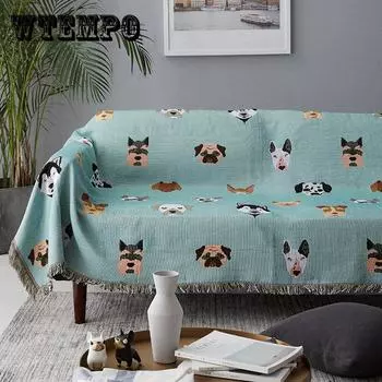 Мультяшный маленький и свежий чехол для дивана, ткань, диванное полотенце, вязаное одеяло, пылезащитный чехол, все включено, одеяло с защитой от царапин и кошек 90*90cm