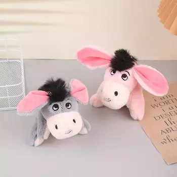 Мультяшный маленький ослик, плюшевая игрушка, милый кулон в виде осла, мягкая кукла, брелок, милый мужской женский автомобильный брелок, украшение для ключей, подарок ребенку розовый