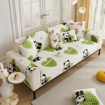 Мультяшный медведь бархатный диванная подушка наволочка ультра мягкий противоскользящий домашний декор диван сиденье чехол многоцелевой мебель защитный чехол 70x70