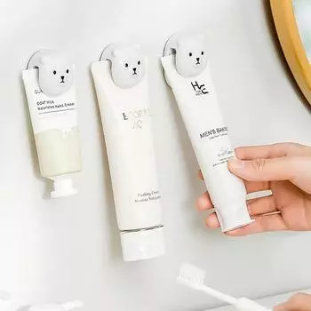 Мультяшный медведь держатель зубной пасты настенная маска для лица держатель для очищающего средства для лица держатель для полотенец в ванной комнате держатель зубной пасты