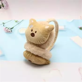 Мультяшный медведь для мальчиков и девочек, зимние плюшевые наушники, теплая защита ушей для детей хаки