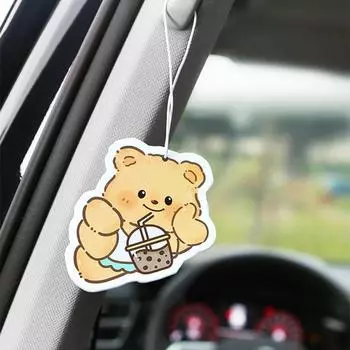 Мультяшный медведь-масло Ароматерапевтические таблетки Освежитель воздуха для автомобиля Натуральный кулон Милые украшения в форме мультфильма Дезодорант для домашнего гардероба