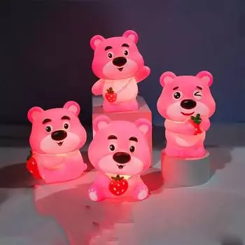 Мультяшный медведь Ночной светильник Аниме Мягкая спальня светодиодные фонари брелок рождественские подарки A