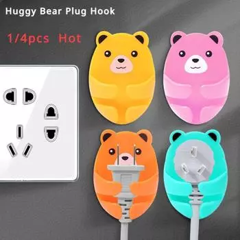 Мультяшный медведь-обнимашка, штекер, карандаш, органайзер для канцелярских принадлежностей, крючок для хранения, розетка, офисные принадлежности, защитные чехлы для кухни