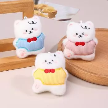 Мультяшный Медведь Писк Подвеска Рюкзак Детский Брелок Цветная Одежда Медведь Брошь Подарок as the picture