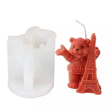 Мультяшный медведь силиконовая форма для свечей гибкая и многоразовая портативная для домашних вечеринок и рукоделия T1
