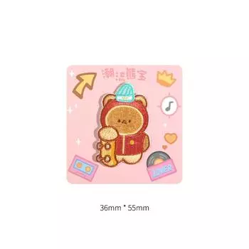 Мультяшный медведь тканевая наклейка детская одежда брюки сумка вышивка узор наклейка самоклеящаяся пуховик заплатка от дырок наклейка 1 #Skateboard