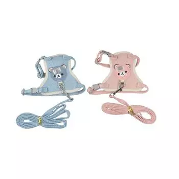 Мультяшный медведь жилет для питомца аксессуары для собак и кошек цепь для собак собачья веревка нагрудный ремень тяговый канат M розовый