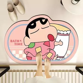 Мультяшный мелок маленький новый напольный коврик диатомовый грязепоглощающий коврик для ног ванная туалет нескользящий коврик входная дверь коврик 40 * 60cm (diatom mud)