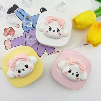 Мультяшный милый бант щенок контактные линзы футляр портативный дорожный контактные линзы сопутствующая коробка контейнер для хранения с зеркалом девчачий подарок зелёный