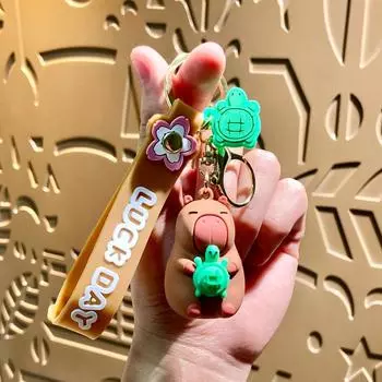 Мультяшный милый брелок Капибара Kawaii рюкзак кулон украшения аксессуары забавная кукла кулон автомобиль брелок подарки