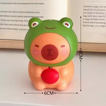 Мультяшный милый головной убор Капибара сжимаемая игрушка силиконовая медленная отдача щипок декомпрессионная стрессовая игрушка для снятия стресса вентиляционная игрушка для детей