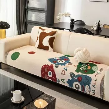 Мультяшный милый и забавный монстр диванное полотенце всесезонный универсальный чехол для дивана анти-кошачья царапина для гостиной украшение диванная подушка 90x90
