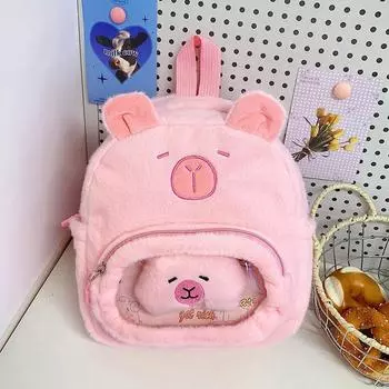 Мультяшный Милый Капибара Капибара Плюшевый Рюкзак Большой Вместимости Студенты Посещают Занятия Школьная Сумка