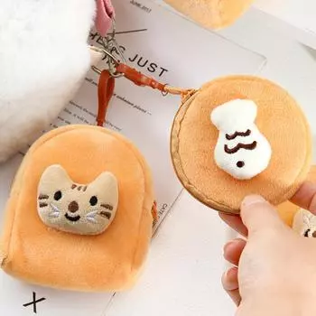 Мультяшный милый кот рыба кошелек для монет креативный плюшевый кошелек с животными детский мини-кошелек на молнии сумка для хранения наушников as the picture