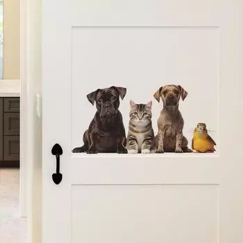 Мультяшный милый кот собака спальня гостиная дверь с украшением дома настенные наклейки 30*60CM/fun-b26