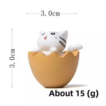 Мультяшный Милый Кот в Яичной Скорлупе Мини Модель Украшение для Ландшафтного Декора Реквизит