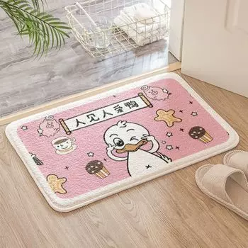 Мультяшный милый коврик для ванной комнаты, нескользящий коврик для входа в дом, коврик для ванной комнаты, впитывающий коврик у двери в ванную комнату 40 * 60CM (crystal cashmere hairless)