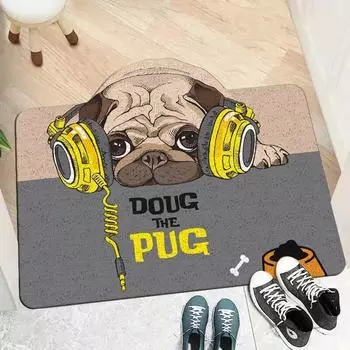 Мультяшный милый коврик для входной двери из ПВХ с проволочным кольцом, коврик для входной двери, который можно резать и царапать, грязевой коврик 40*60cm