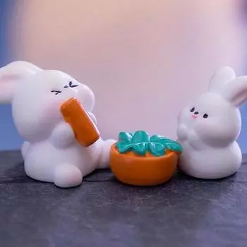 Мультяшный милый кролик на праздник середины осени, кукла, лунный пряник на праздник середины осени, настольные украшения, милый кролик, подарочный орнамент из смолы