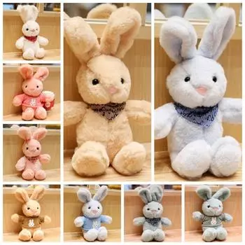 Мультяшный милый кролик, плюшевая игрушка, свитер, кролик, мягкая кукла, мальчик, девочка, дети, кукла white-with Scarf