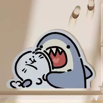 Мультяшный милый маленький акуленок, специальная форма, диатомовая грязь, напольный коврик для ванной комнаты, впитывающий противоскользящий быстросохнущий коврик для ног 50 * 80cm