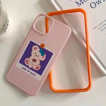 Мультяшный милый медведь 2-в-1 силиконовые мягкие чехлы-рамки для iPhone 14 13 12 11 Pro Max, безопасные для кожи, противоударные чехлы для телефонов iPhone 14 Pro Max