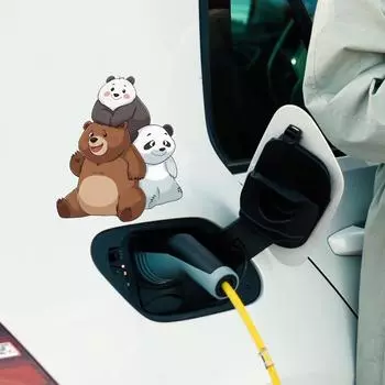 Мультяшный милый медведь, сложенный с архатом, украшение автомобиля, декоративная наклейка на окно 14*16cm /fun-f648 uv