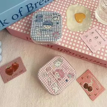 Мультяшный милый мини-контейнер для хранения контактных линз, портативный дорожный набор A1