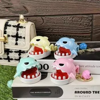 Мультяшный милый мини-укус пальца акулы колокольчик брелок кулон креативный смешной розыгрыш игрушки рюкзак кулон дети подарки на день рождения жёлтый