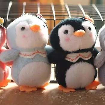 Мультяшный милый пингвин плюшевая игрушка брелок подвеска брелок чучело кукла сумка подвесные украшения рюкзак аксессуары детский подарок серый