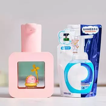 Мультяшный милый питомец машина для жидкой пены USB зарядка дозаторы жидкой пены настенный бесконтактный датчик для гостиничного умывальника жёлтый