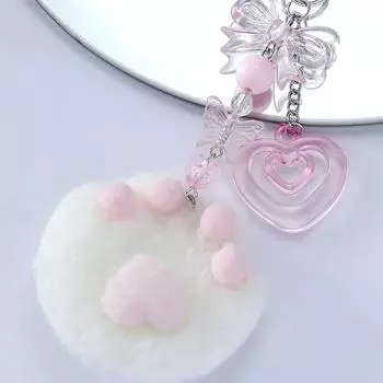 Мультяшный милый плюшевый коготь брелок в форме сердца подвеска милая плюшевая кукла игрушка кавайный мягкий рюкзак повесить ключ брелок