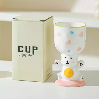 Мультяшный Милый Подарок на День Рождения Расписанный вручную Кубок Мороженое Креативный Напиток Десертная Чашка Кекс Керамическая Чашка Ароматерапия Стол 201-300ml