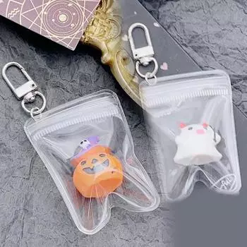 Мультяшный милый прозрачный мешок тыква призрак брелок Хэллоуин сумка подвеска аксессуары пара брелок рюкзак украшения подарки