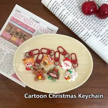 Мультяшный милый рождественский брелок Санта-Клаус лось кулон автомобильный брелок рюкзак украшения аксессуары подарки на год