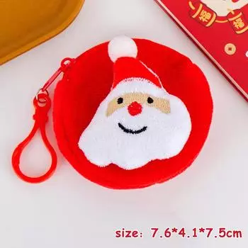 Мультяшный милый рождественский кошелек для монет с рождественским узором, детский круглый чехол для монет, мини-портативная сумка для хранения наушников, подарки as the picture