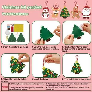 Мультяшный милый рождественский войлочный брелок для ключей сделай сам креативный кулон мультяшный нетканый материал рюкзак украшение детские игрушки подарки A2