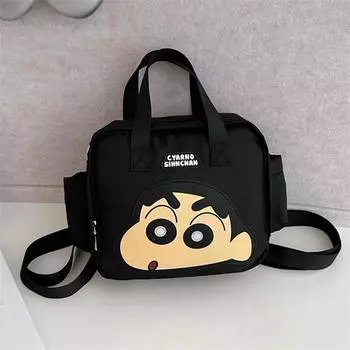 Мультяшный Милый Рюкзак Crayon Shin-Chan Большой Вместимости Холщовая Сумка Ручная Портативная Сумка Через Плечо Кроссбоди Многофункциональная Сумка для Хранения