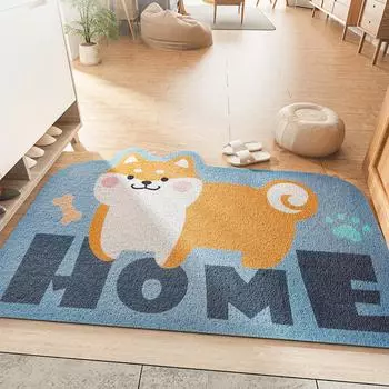 Мультяшный милый шелковый коврик износостойкий входной коврик ПВХ дверной коврик нескользящий пылеудаляющий можно разрезать и утолщать дверной коврик 45*75cm