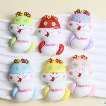 Мультяшный милый венок маленькие змейки амулеты материал для изготовления смоляные поделки серьги брелок заколки для волос подвески аксессуары своими руками подарки зелёный