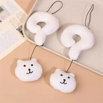 Мультяшный милый вопросительный знак медведь плюшевые игрушки мягкие куклы брелок кулон девичья сумка подвесные украшения пара аксессуар детский подарок белый