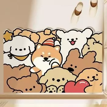 Мультяшный милый забавный коврик Squeeze Cute Pet Series Special Diatom Mud для пола в ванной комнате в туалете водопоглощающий противоскользящий быстросохнущий коврик для ног 50 * 80cm