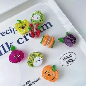 Мультяшный мини-краб для волос, маленький зажим для волос, маленькая шпилька, ацетатная имитация фруктов, заколка для волос для девочек style 1