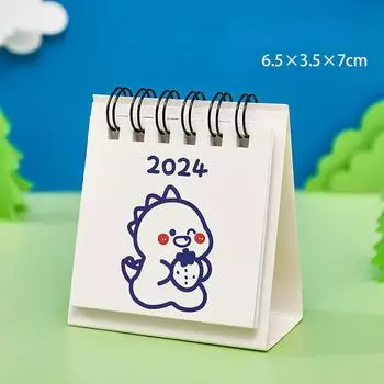 Мультяшный мини-настольный календарь, студенческий настольный декоративный календарь, милый фруктовый текстовый настольный календарь