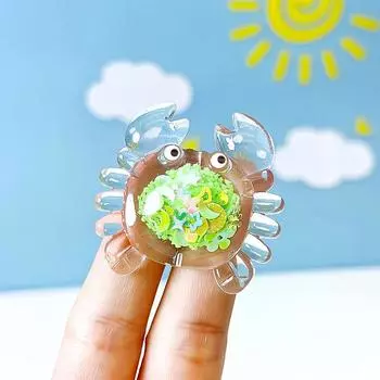 Мультяшный мини-светящийся краб, украшение для дома, поделки из смолы, миниатюрные фигурки, милые настольные маленькие украшения, аксессуары, подарки 1