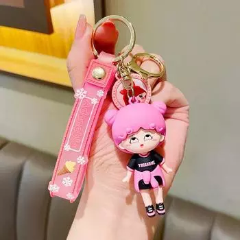 Мультяшный Модный Брелок для Девочки, Танцующей Уличные Танцы, Мягкая Резина, Милая Кукла, Идеально Подходит для Выпускных, Юбилеев И розовый